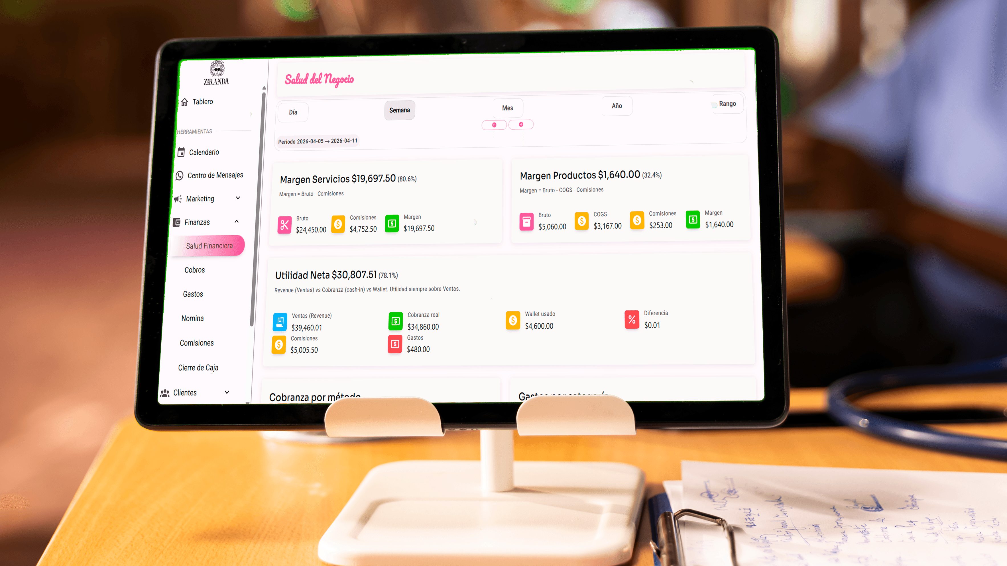 Vista de Finanzas en Marduko